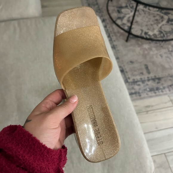 Steve Madden Tan Slide Sandals harlin heels - Picture 2 of 6